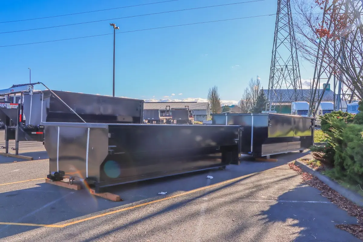 Roll-off dumpster ready for waste disposal at job site for Residential Dumpster Rental in Locust